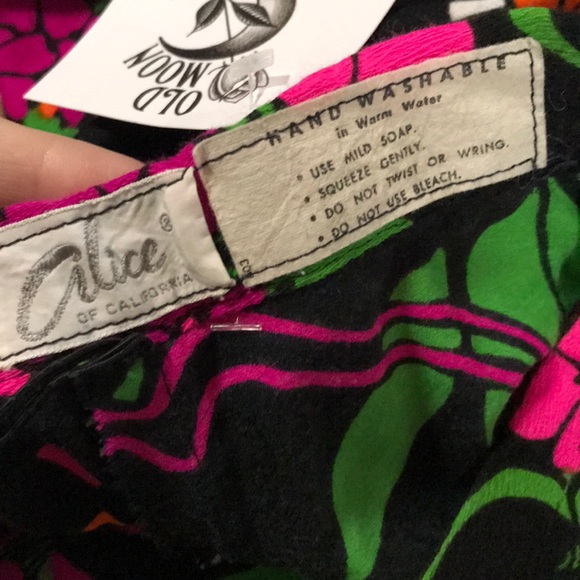 VINTAGE - 1960 1970 wide leg floral pants - Picture 3 of 3